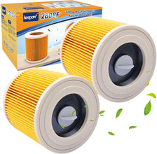 2 Pack Cartridge Filter for Karcher WD2 WD3P WD 2200 SE 4001 Wet & Dry Vacuum Cleaners