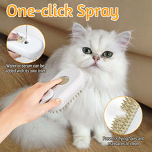 A Rechargeable 3 in 1 Multifunctional Cat Grooming Brush - Self Cleaning Steam Brush for Massage and Pet Hair Removal