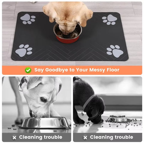 Pet Feeding Dropshipping Pet Placemat for Food and Water Bowl, with Waterproof Rubber Backing